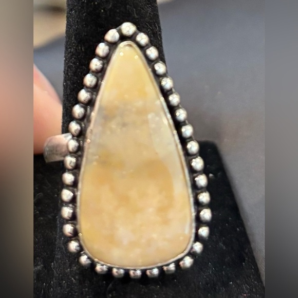 Milky Quartz Silver Ring size 7 - Picture 1 of 1